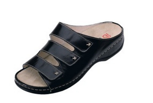 Berkemann Franziska Pantofole Donna In Vera Pelle - Comode Con Plantare Intercambiabile E 3 Velcro